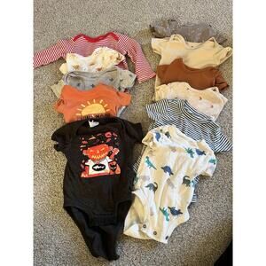 Gerber/Carters/ Misc Baby Boy Body Suits Onesies Sizes 3-9month Lot Of 11 M6